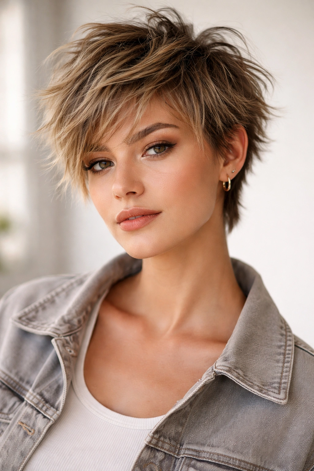 30 Short Haircuts Women Swear By And Rebook 10 Texture-rich tousled pixie shag with choppy layers and a casual, lived-in look.