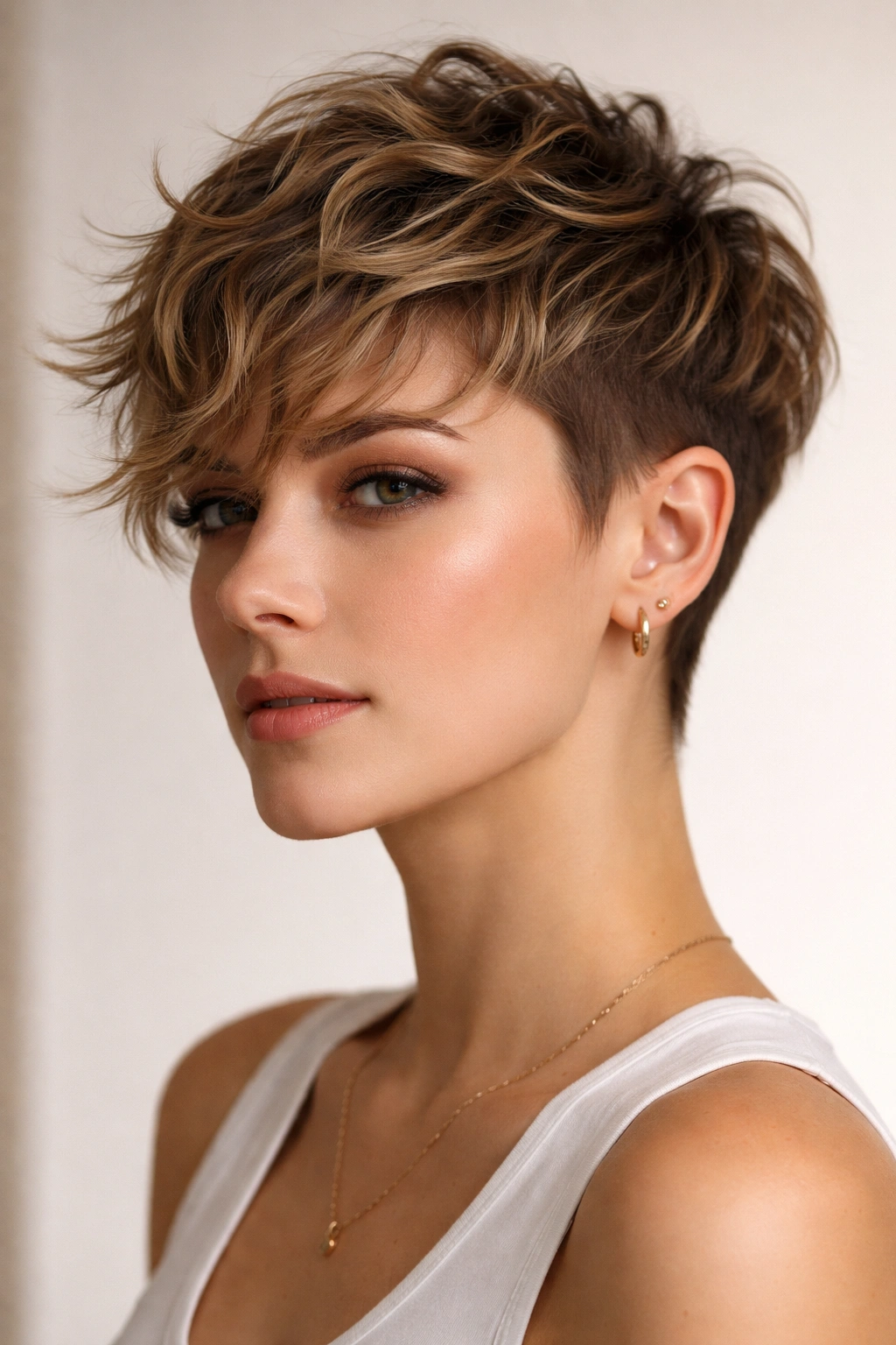 Short And Wavy 15 Haircuts Designed For Your Texture 3 Pixie-shag hybrid with short sides and longer top waves, high contrast.