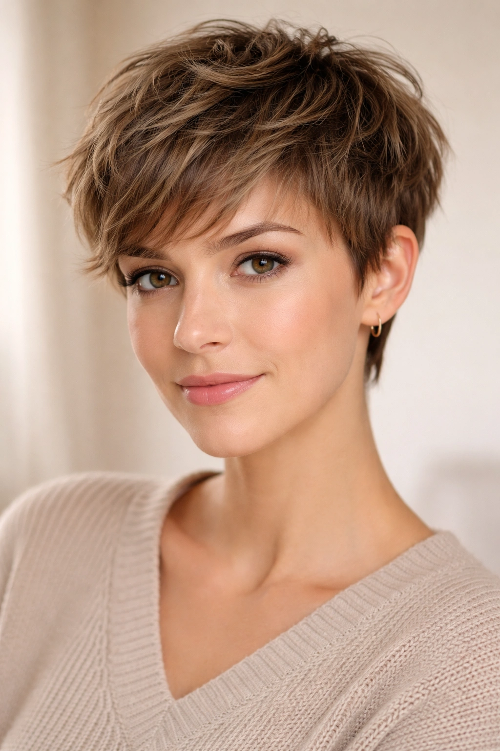 10 Wash And Wear Styles For Effortless Mornings 4 Close-up of a textured pixie cut with choppy layers