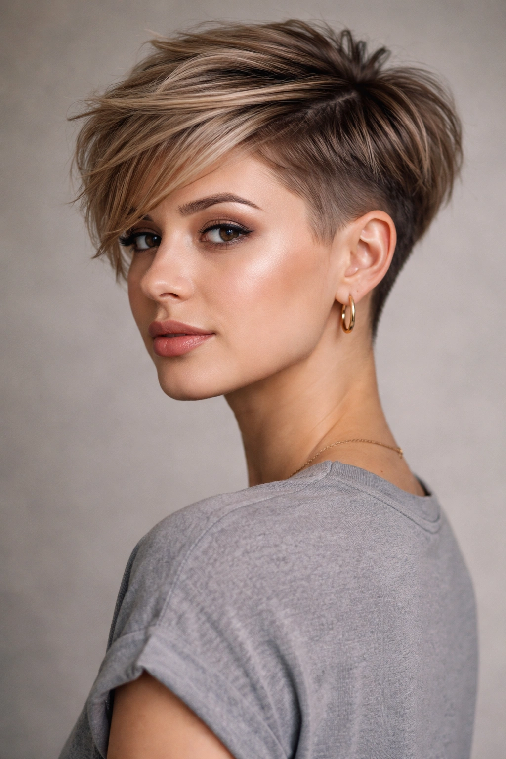 10 Longer Pixie Cuts With A Soft Feminine Feel 9 Longer pixie with disconnected undercut showing top length and shaved sides