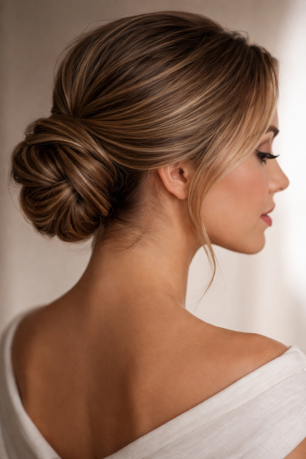 Close-up of a polished birthday hairstyle finish
