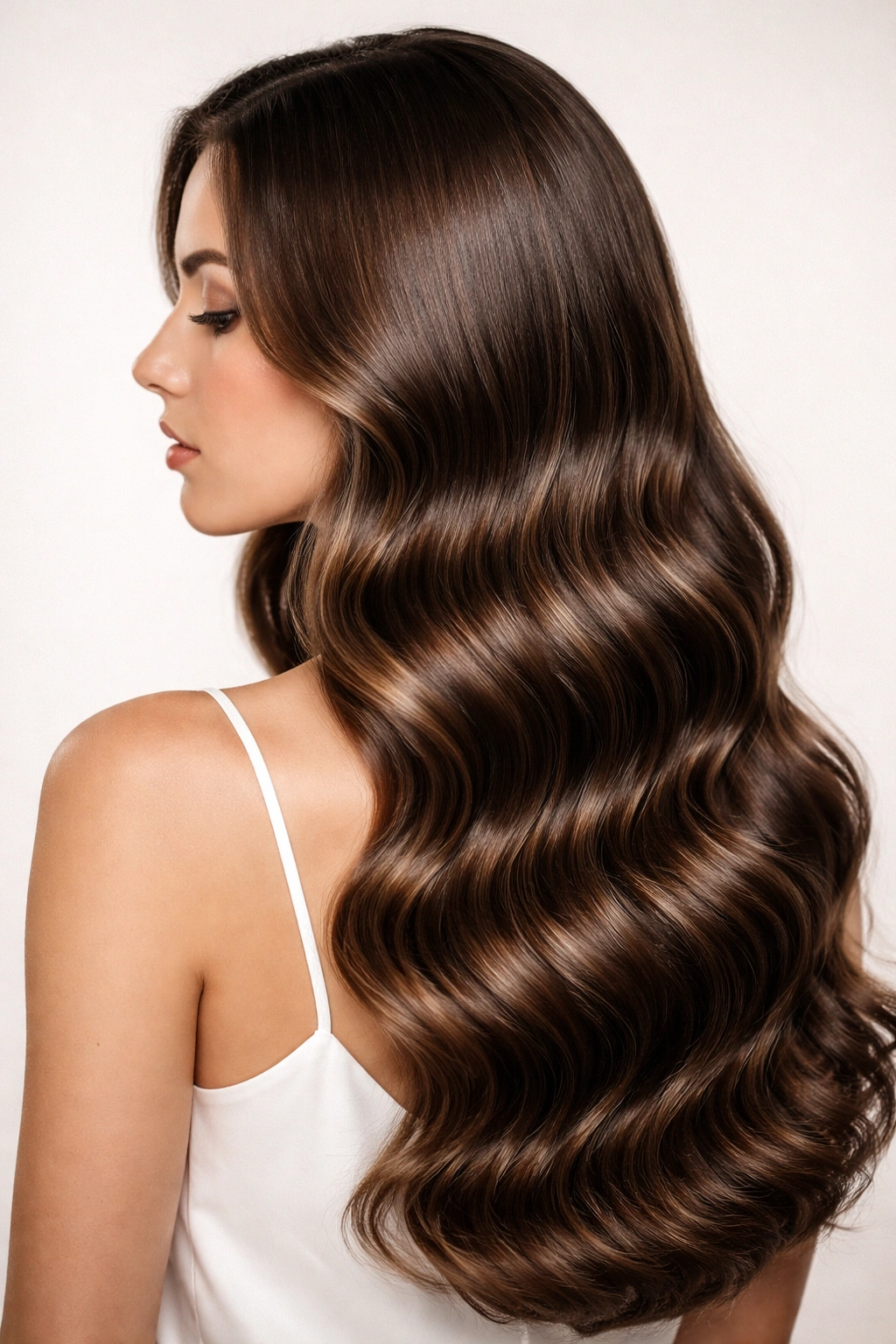 Glossy, defined waves with uniform pattern and shine.
