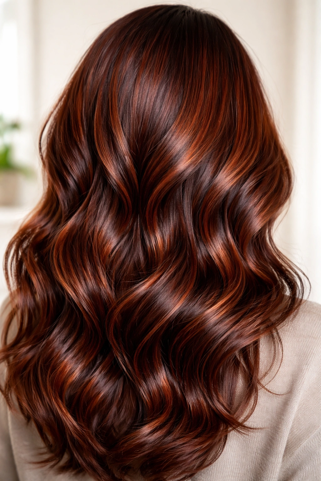 Glossy vibrant dyed hair with healthy shine