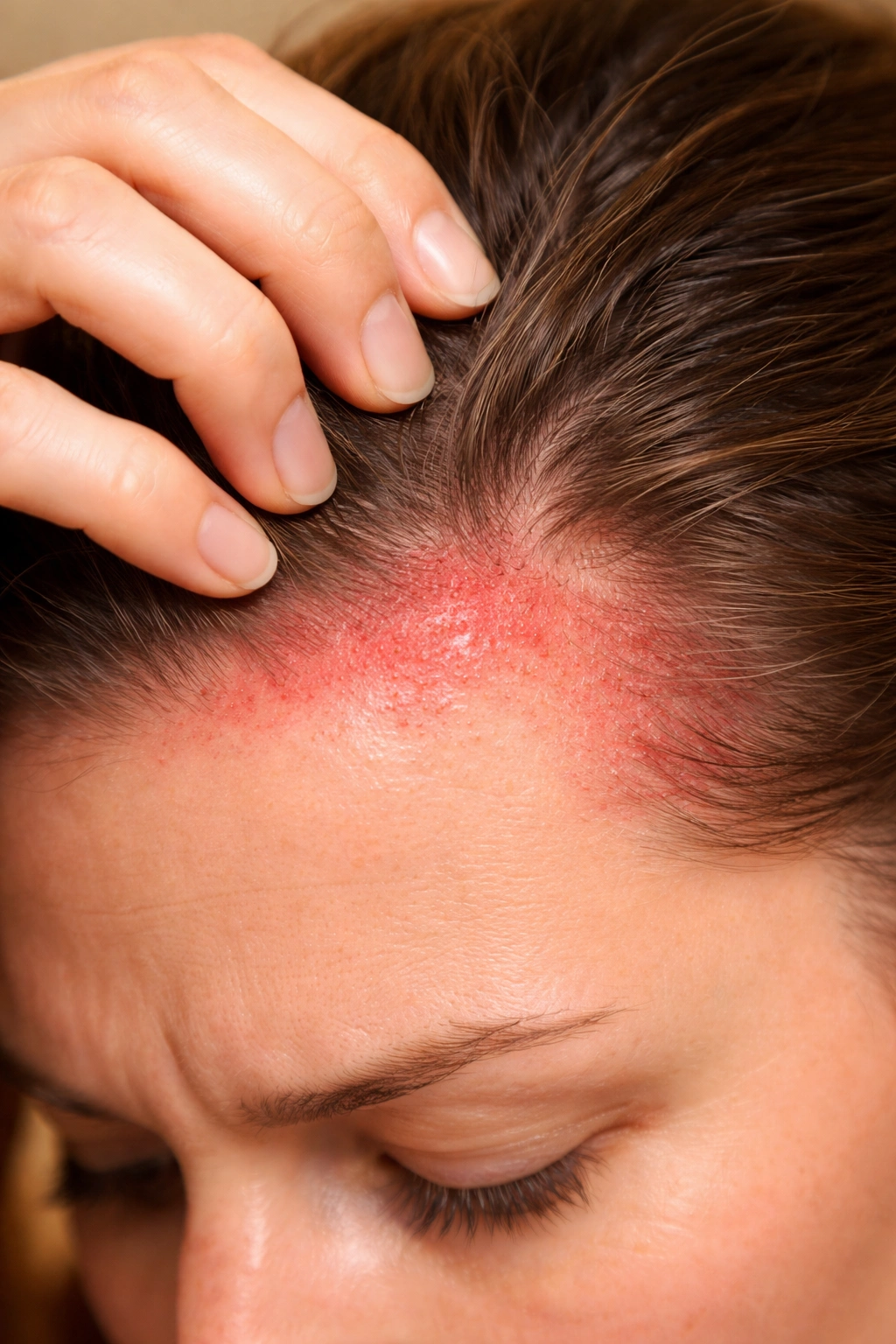 Itchy red scalp signs of PPD reaction