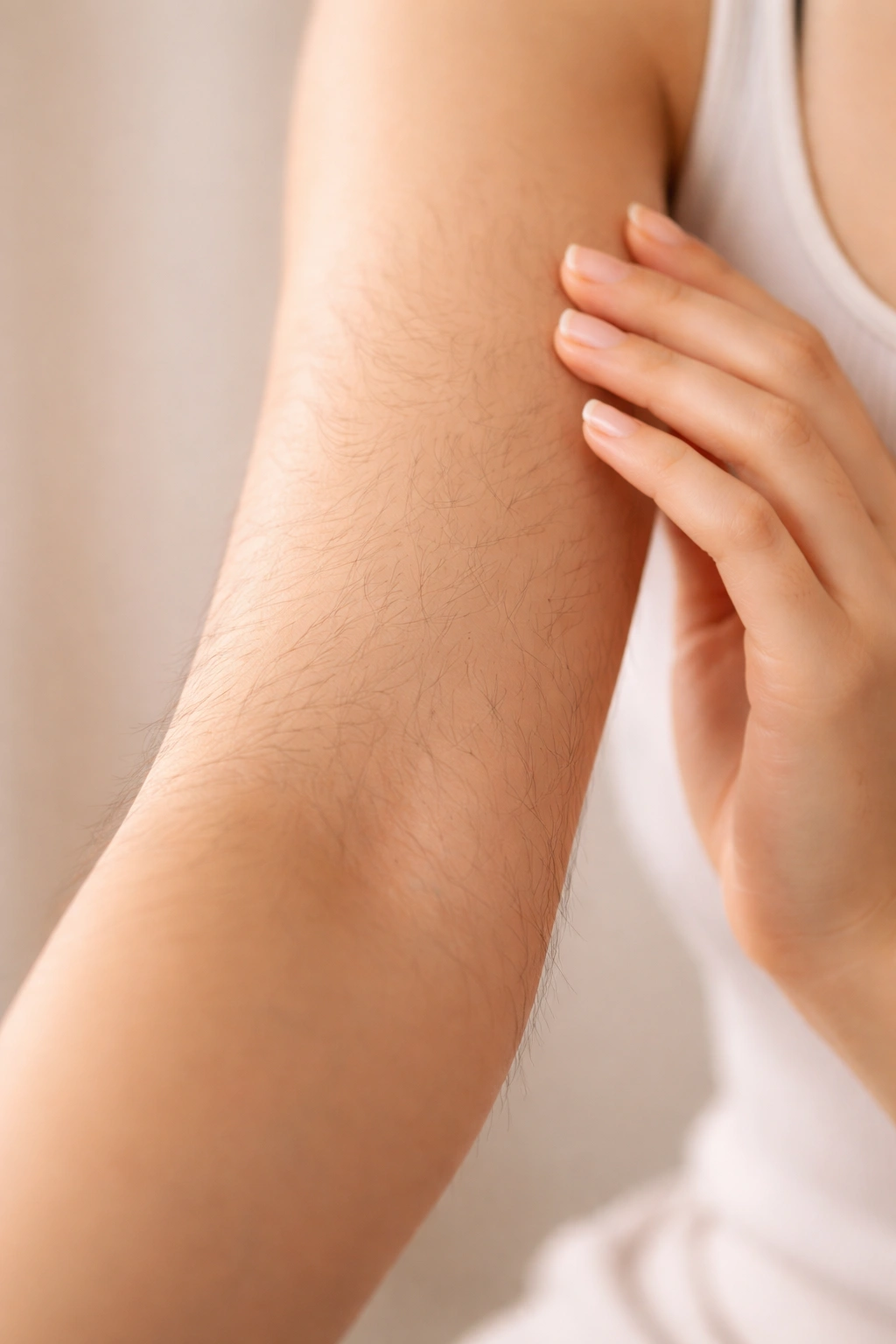 Unshaved skin with hair ready for professional hair removal treatment