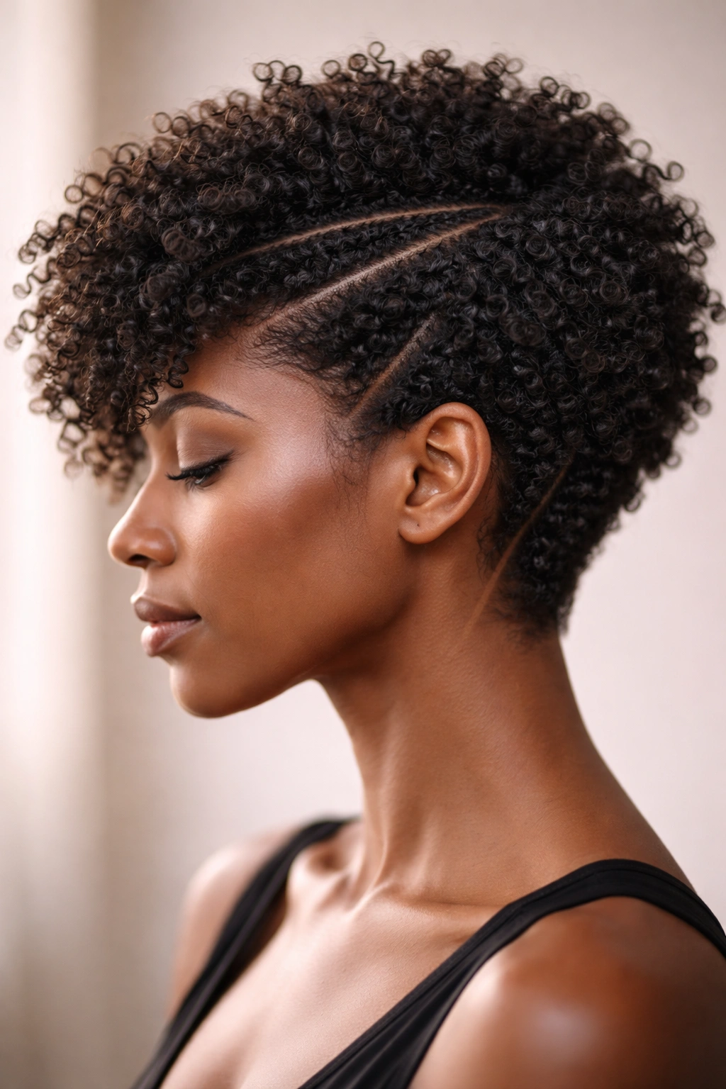12 Haircuts For Coily Hair That Hold Their Shape 12 Close-up of precision angle cut on coily hair with angled layers