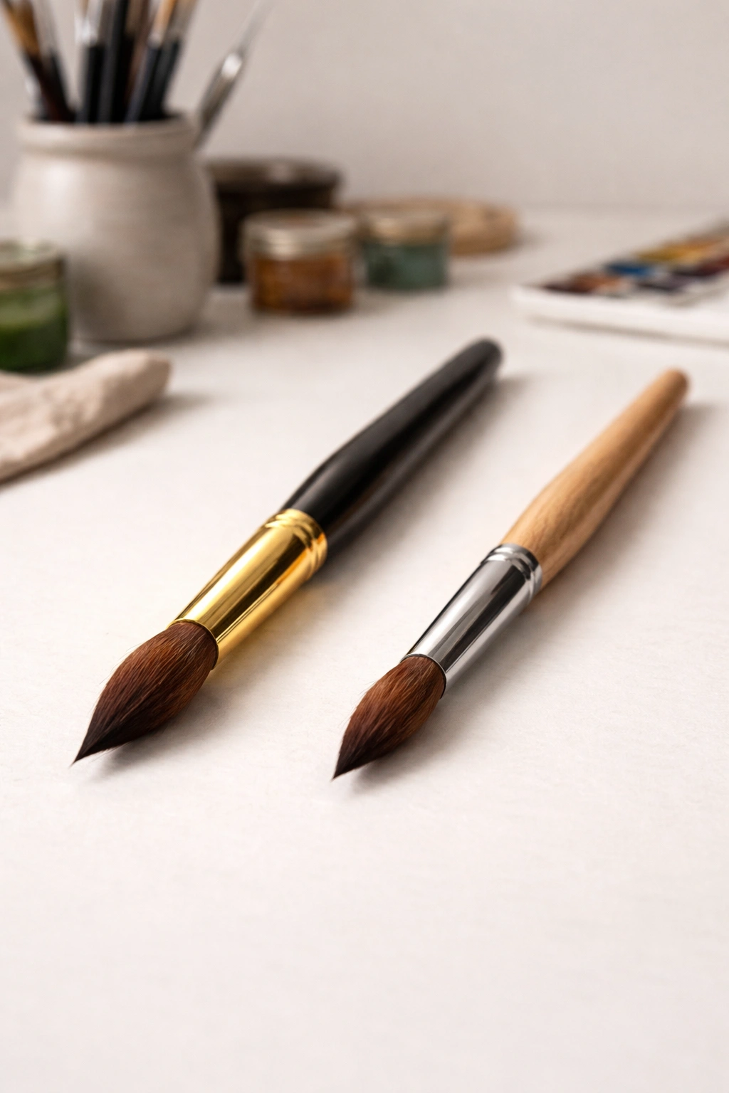 Side-by-side brushes showing budget and premium options