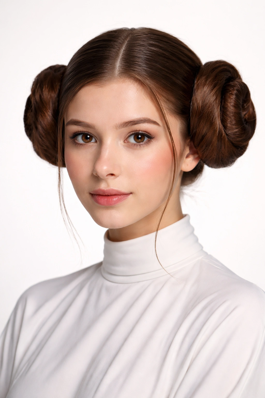 Princess Leia space buns hairstyle on a student