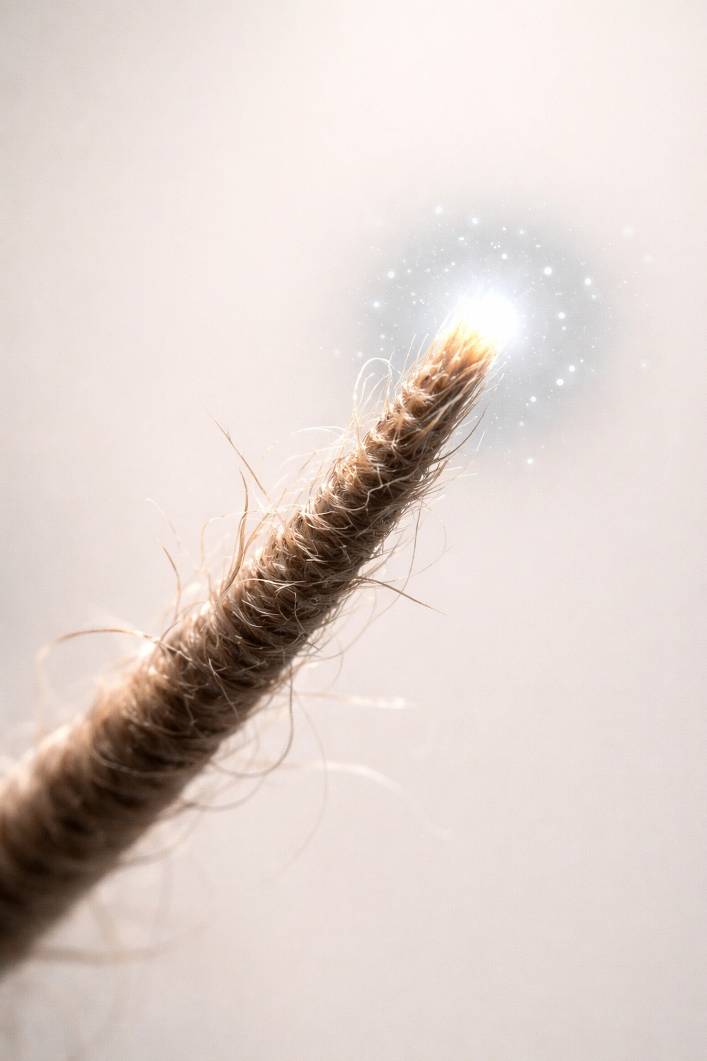 Hair strand with diagnostic glow indicating professional consultation