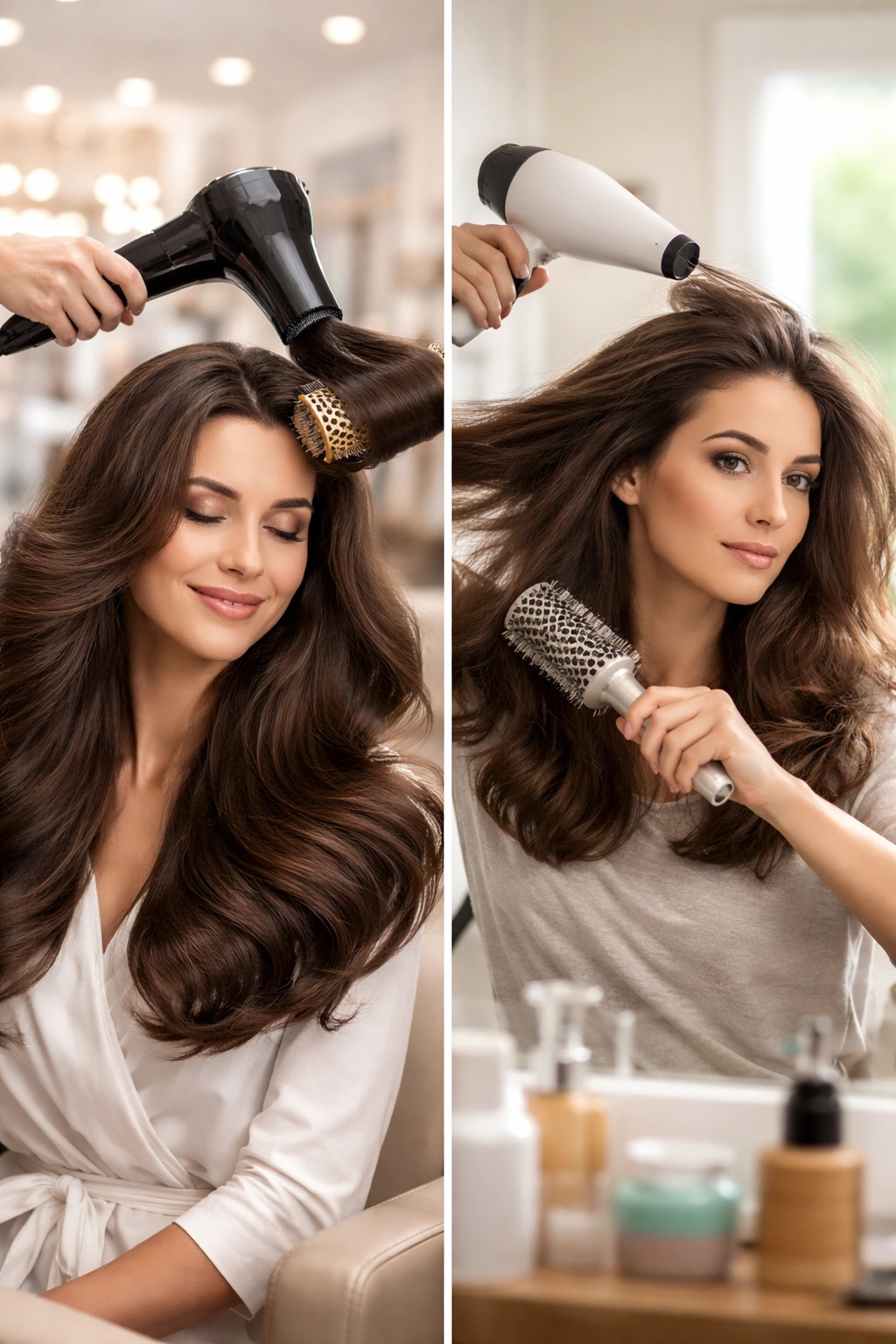 Comparison of professional salon blowout versus home blowout