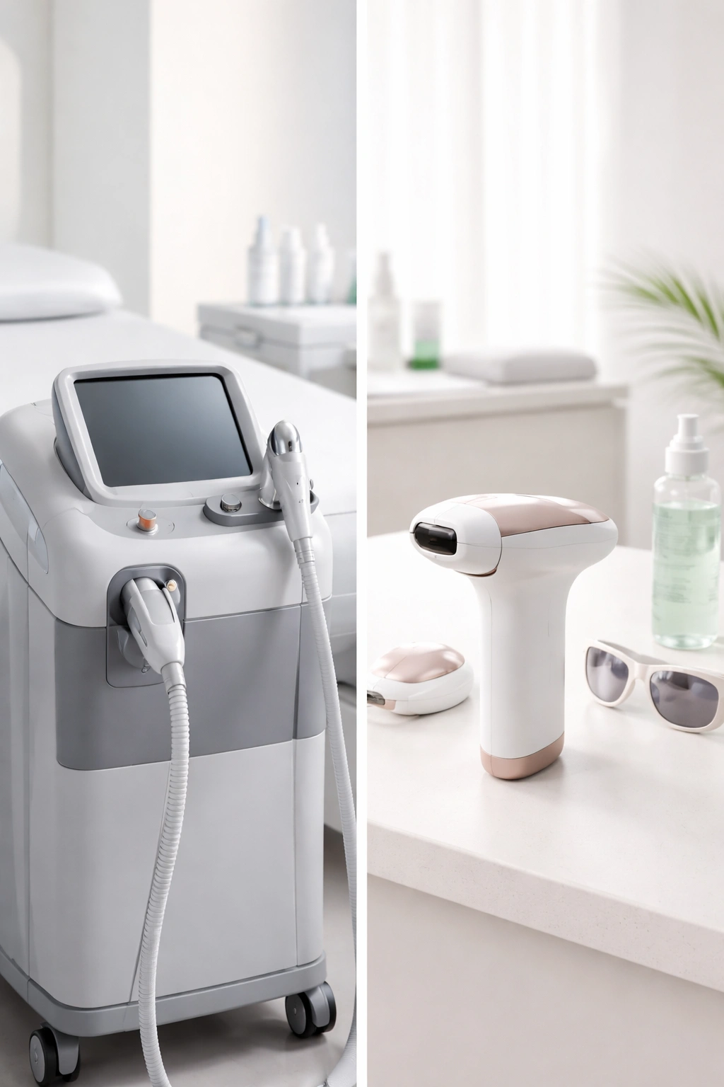 Comparison of professional laser device and at-home laser device for hair removal