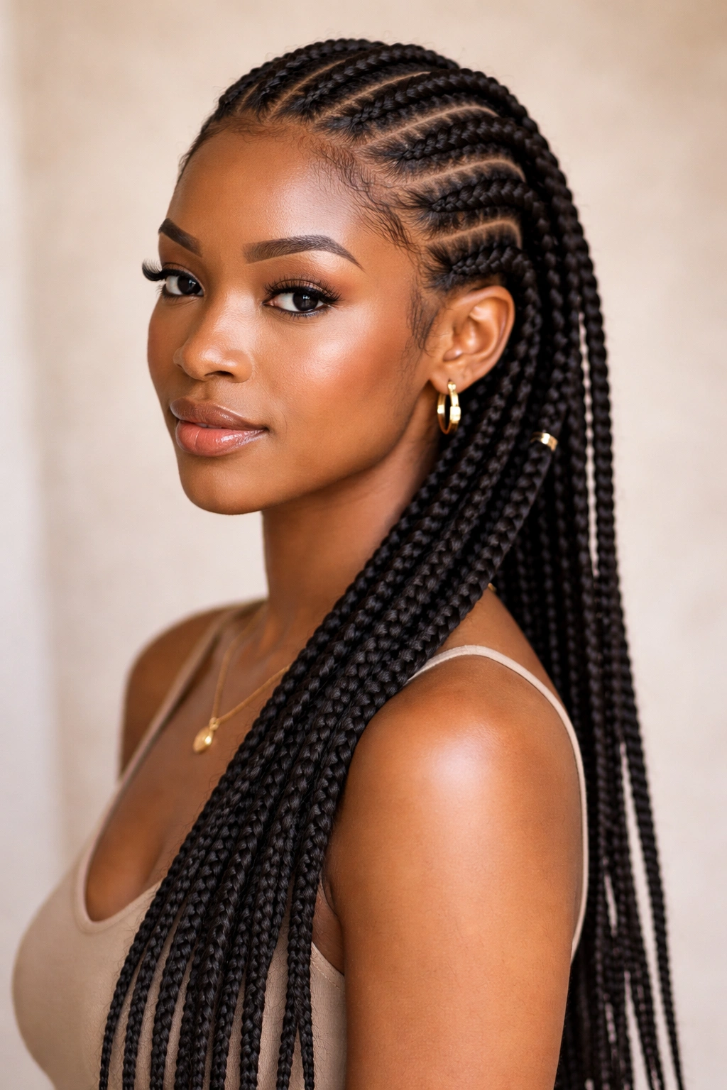 12 Cute And Simple Hairstyles For Black Women 4 Protective braids neatly arranged along the scalp