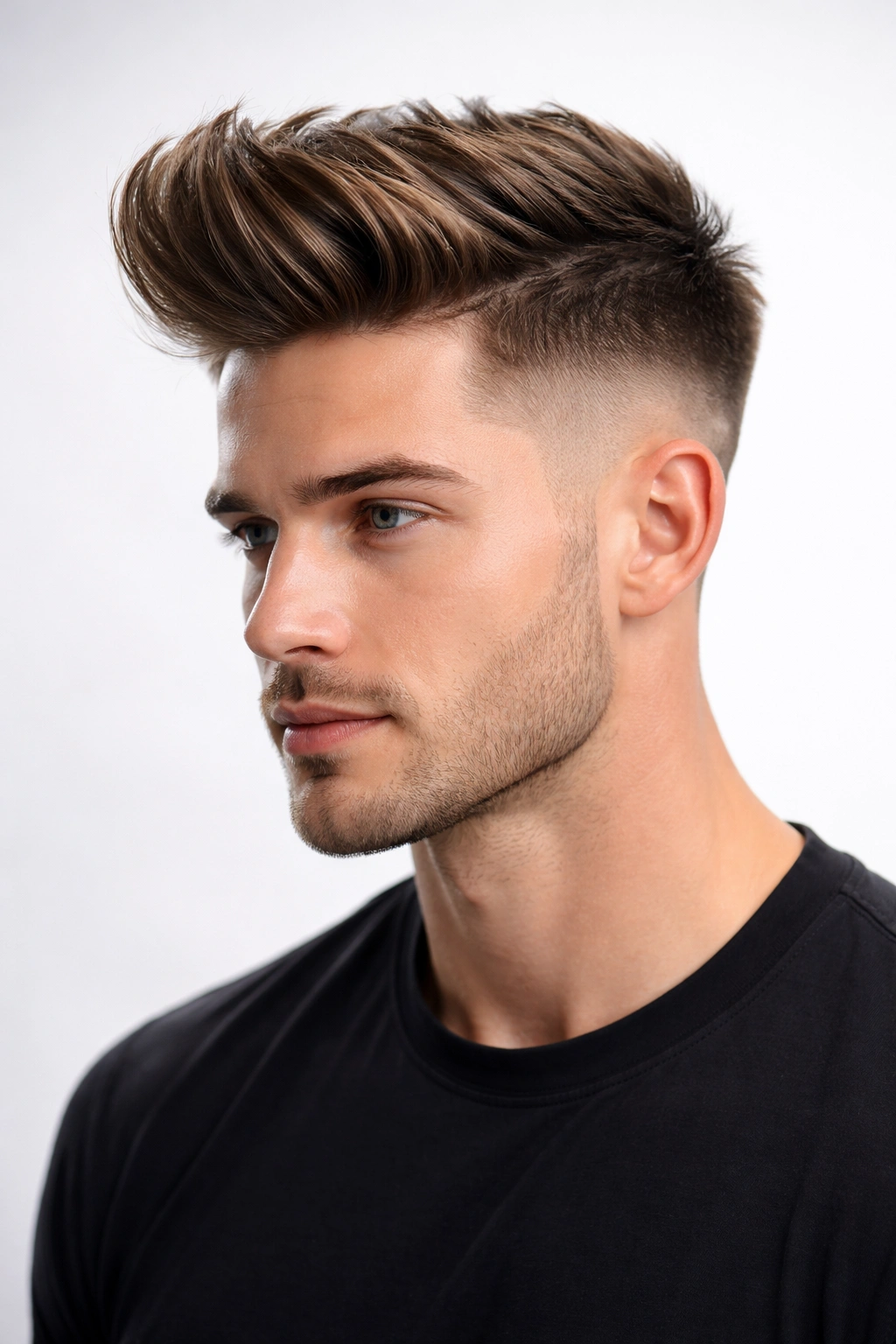 Quiff hairstyle with fade