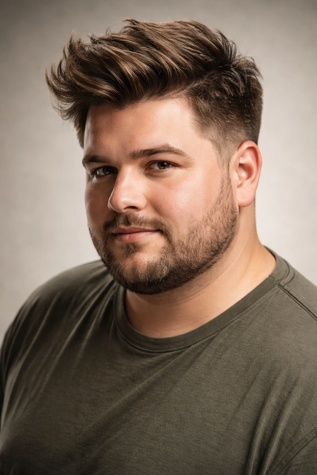 Medium-length textured quiff showing height and movement