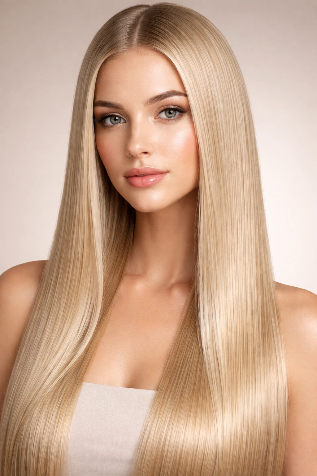 Close-up portrait of a person with ultra-fine straight hair highlighting rare hair texture