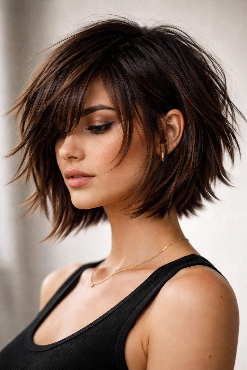 15 Layered Bob Haircuts For Thin And Thick Hair 8 Razor-cut choppy layered bob with defined texture on thick hair