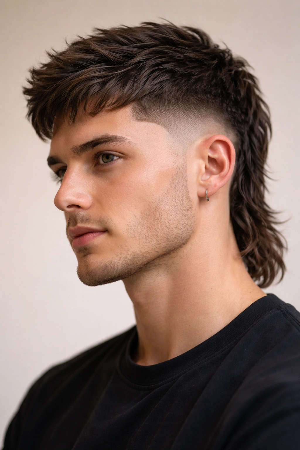 15 Short Mullet Haircuts Worth The Big Chop 15 Close-up of razor-finished mullet showing crisp lines and smooth blend