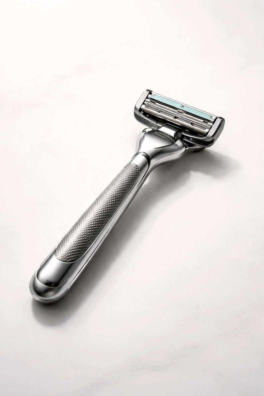 Close-up of a modern razor on a clean surface