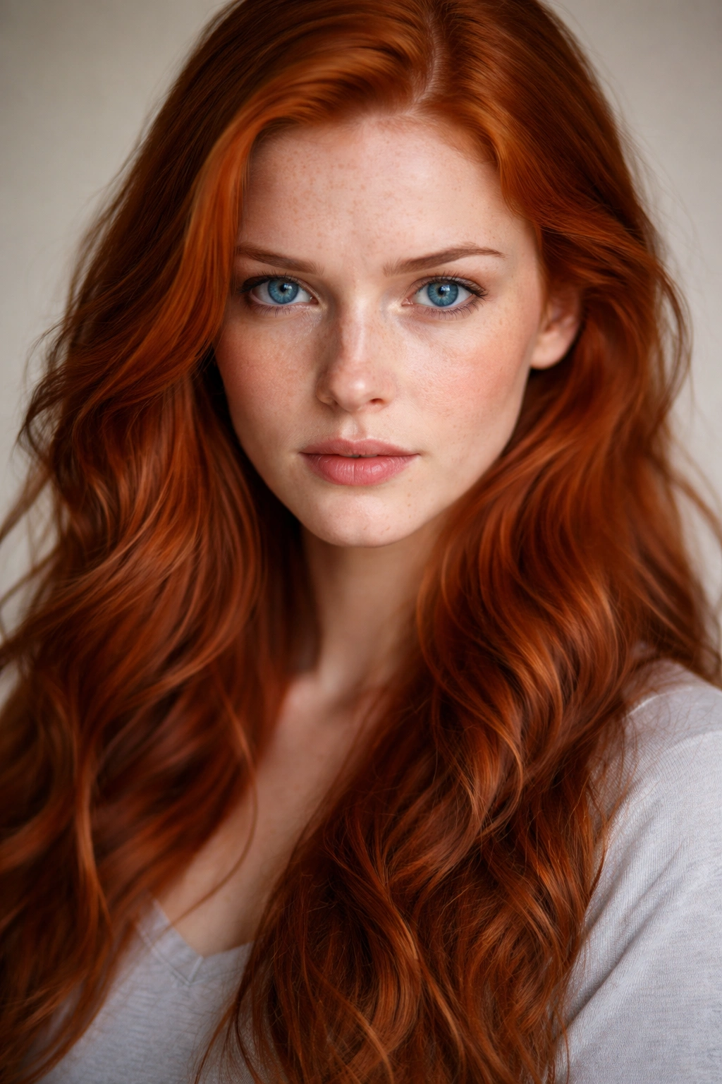 Red-haired portrait debunking extinction myth; hair texture and genetics.