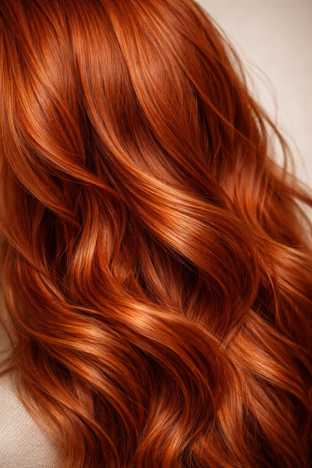 Close-up red hair showing color persistence across generations