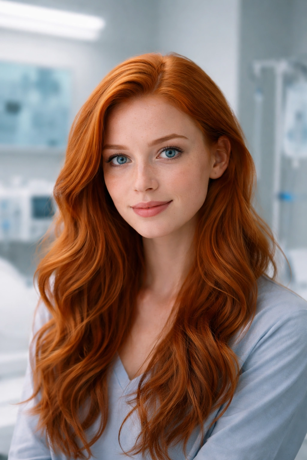 Redhead in a clinical setting suggesting anesthesia and pain differences