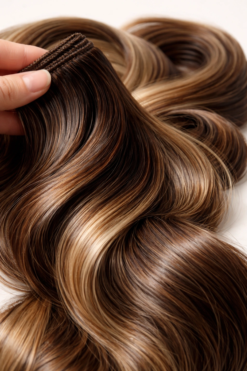 Remy hair close-up with natural color variation