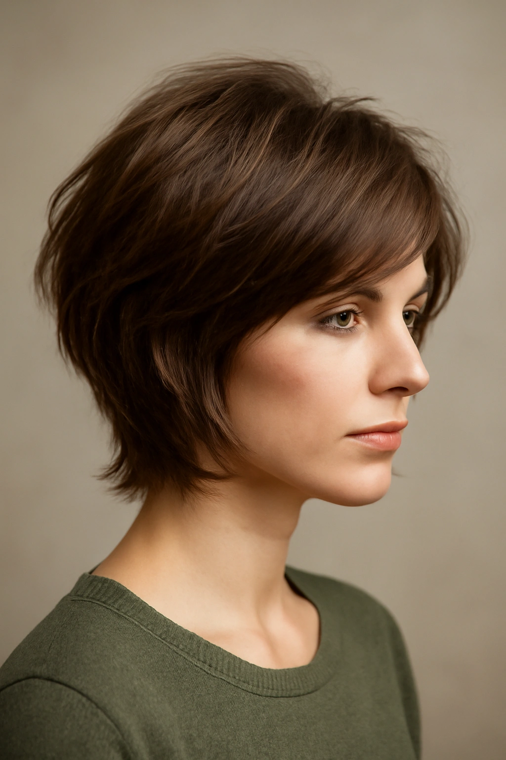20 Layered Styles That Instantly Elevate Your Look 19 Close-up of reverse layered hairstyle with short bottom layers and long top layers showing crown volume