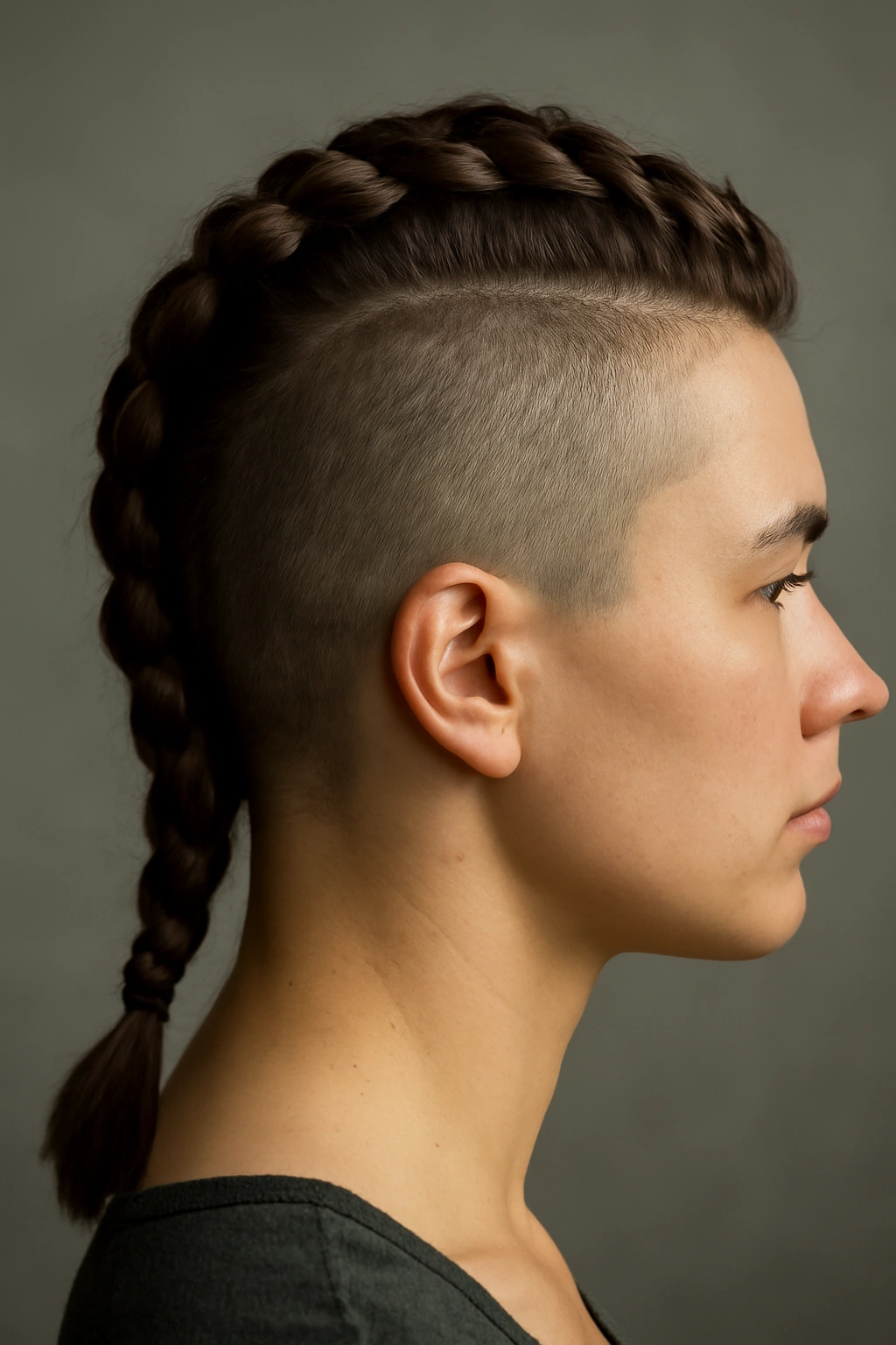 10 Mohawk Braid Styles for Short and Medium Hair 6 Reverse mohawk with shaved sides and center braid