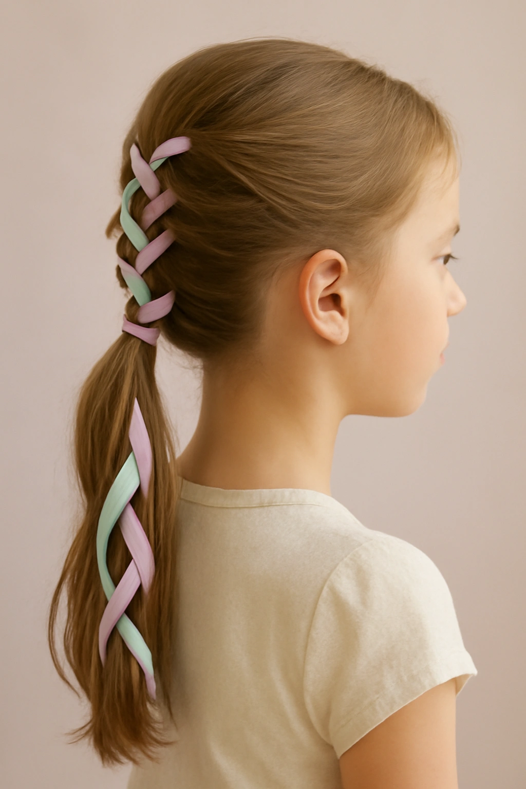 12 Sweet Easter Hairstyles Your Little Girl Needs 6 Ponytail with ribbons woven through for Easter