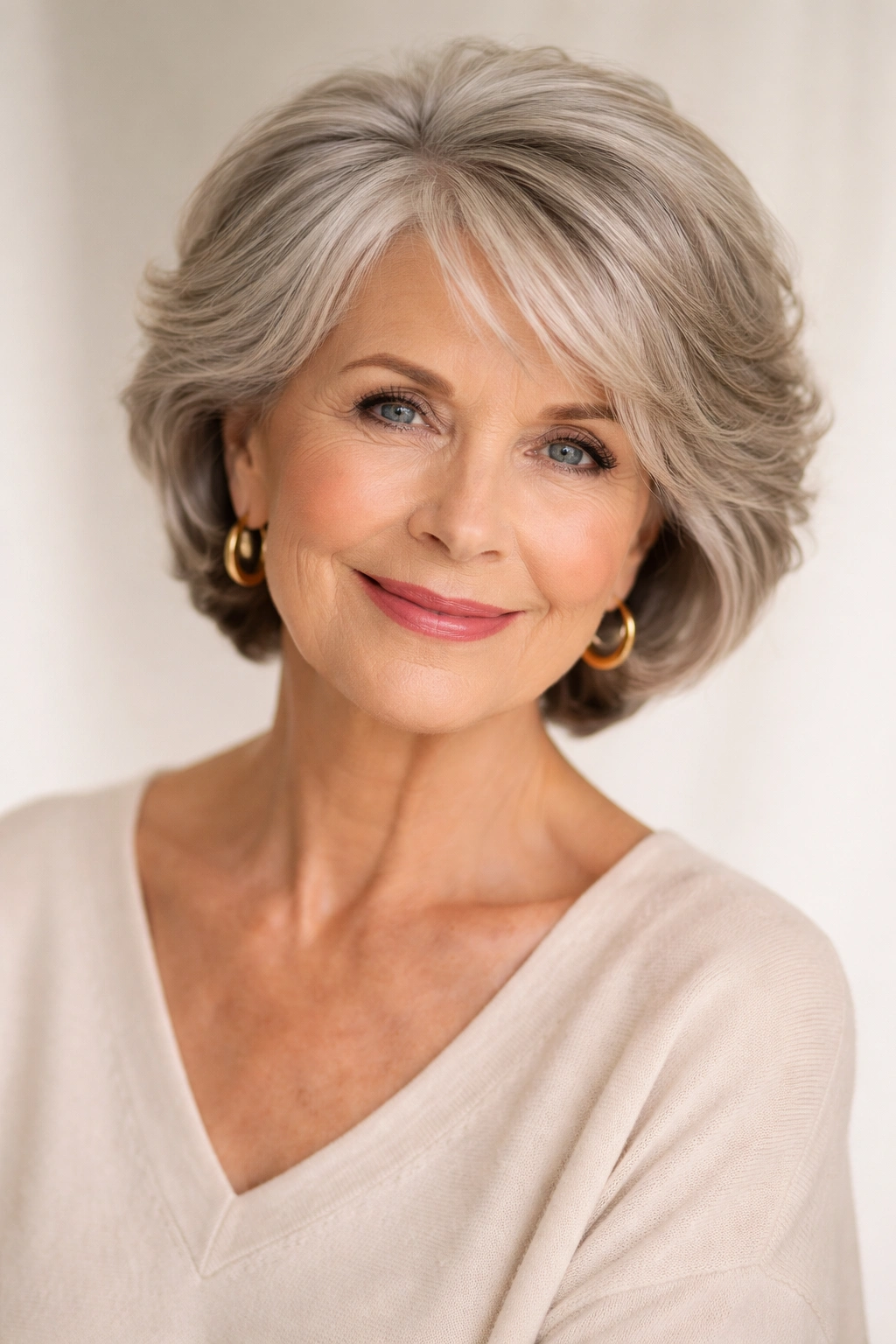 15 Hairstyles That Look Gorgeous On Women Over 70 16 Mature woman with a flattering haircut suited to her face and hair texture