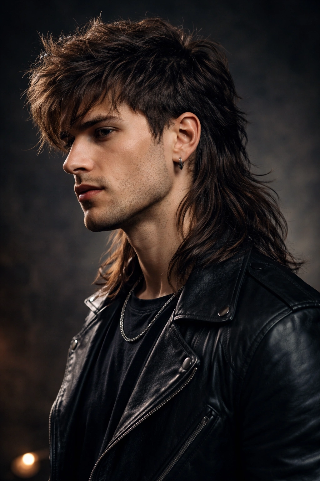 Shoulder-length rocker mullet with textured front and shoulder-length back