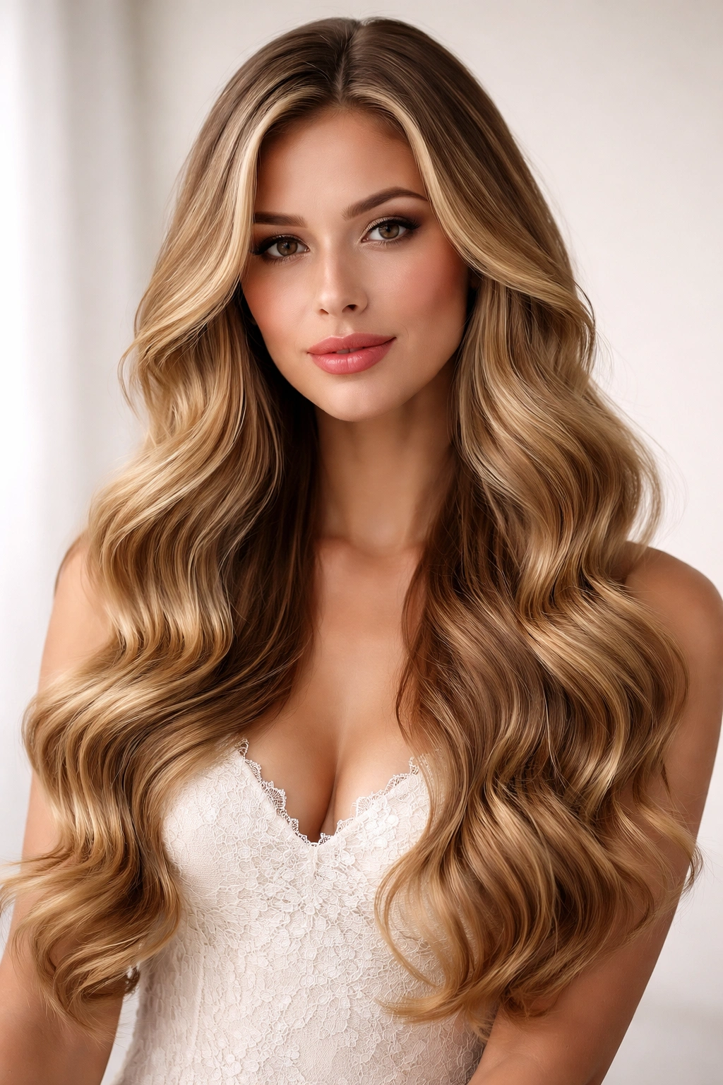 Long hair with soft, glamorous loose waves over shoulders