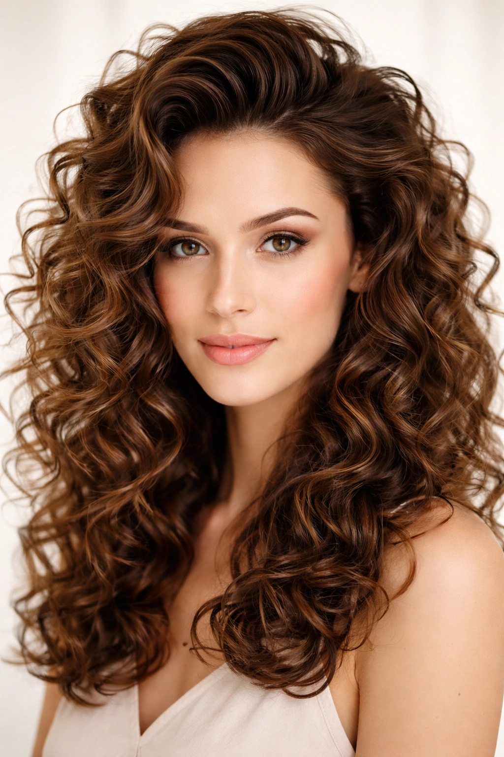 12 Hairstyles That Beautifully Balance A Long Face 5 Crown-volume curls creating lift at the roots to shorten a long face.