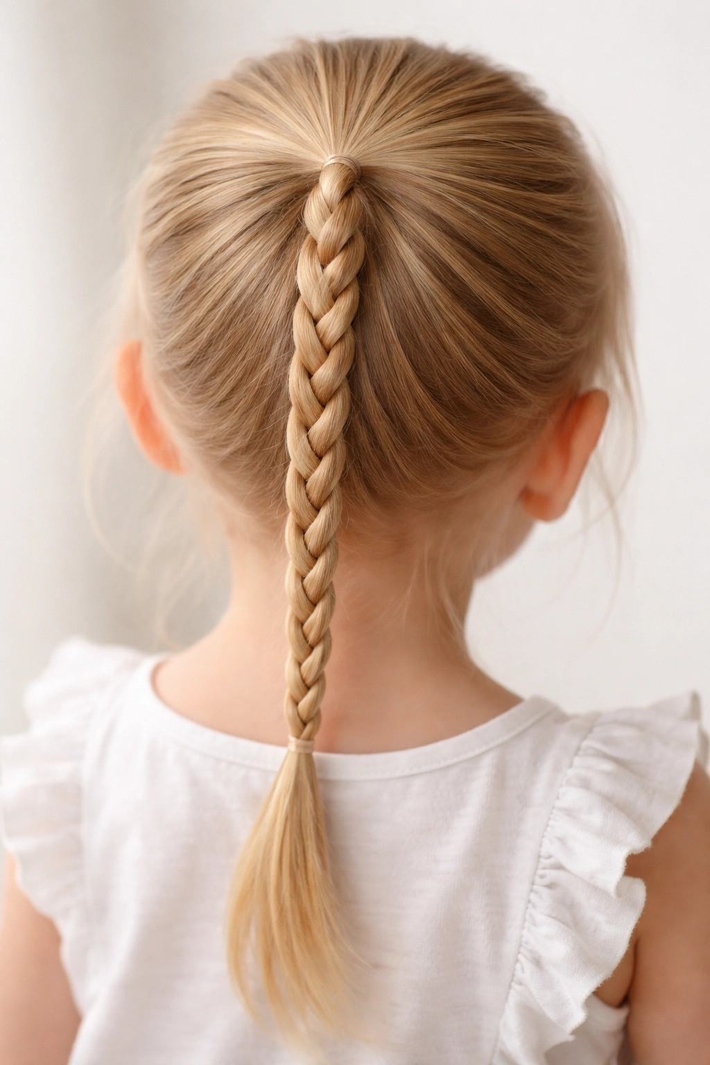 Center-back rope braid on toddler's head