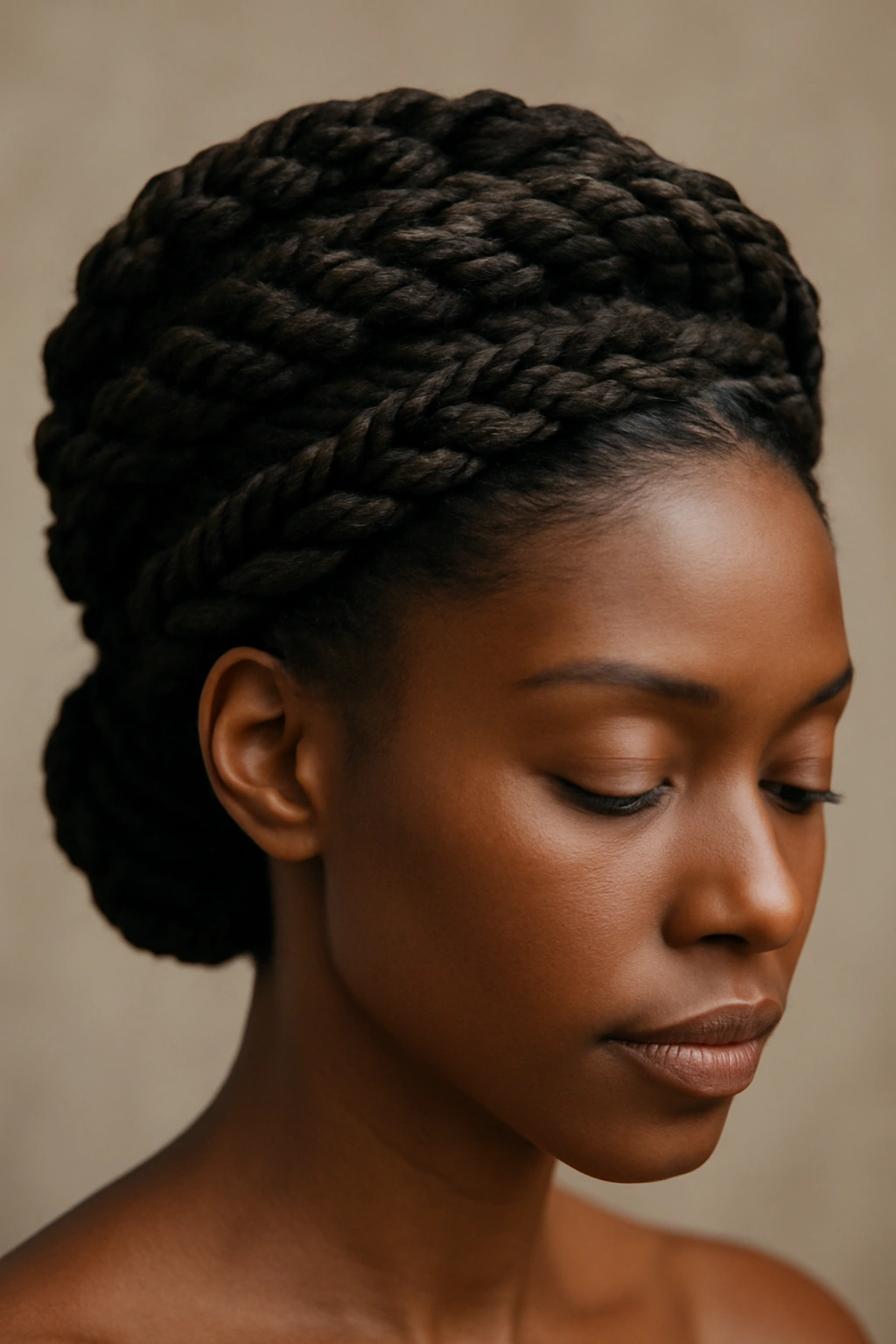 12 Stunning Bridal Hairstyles for Black Women 10 Intricate crown of twisted rope braids around the head