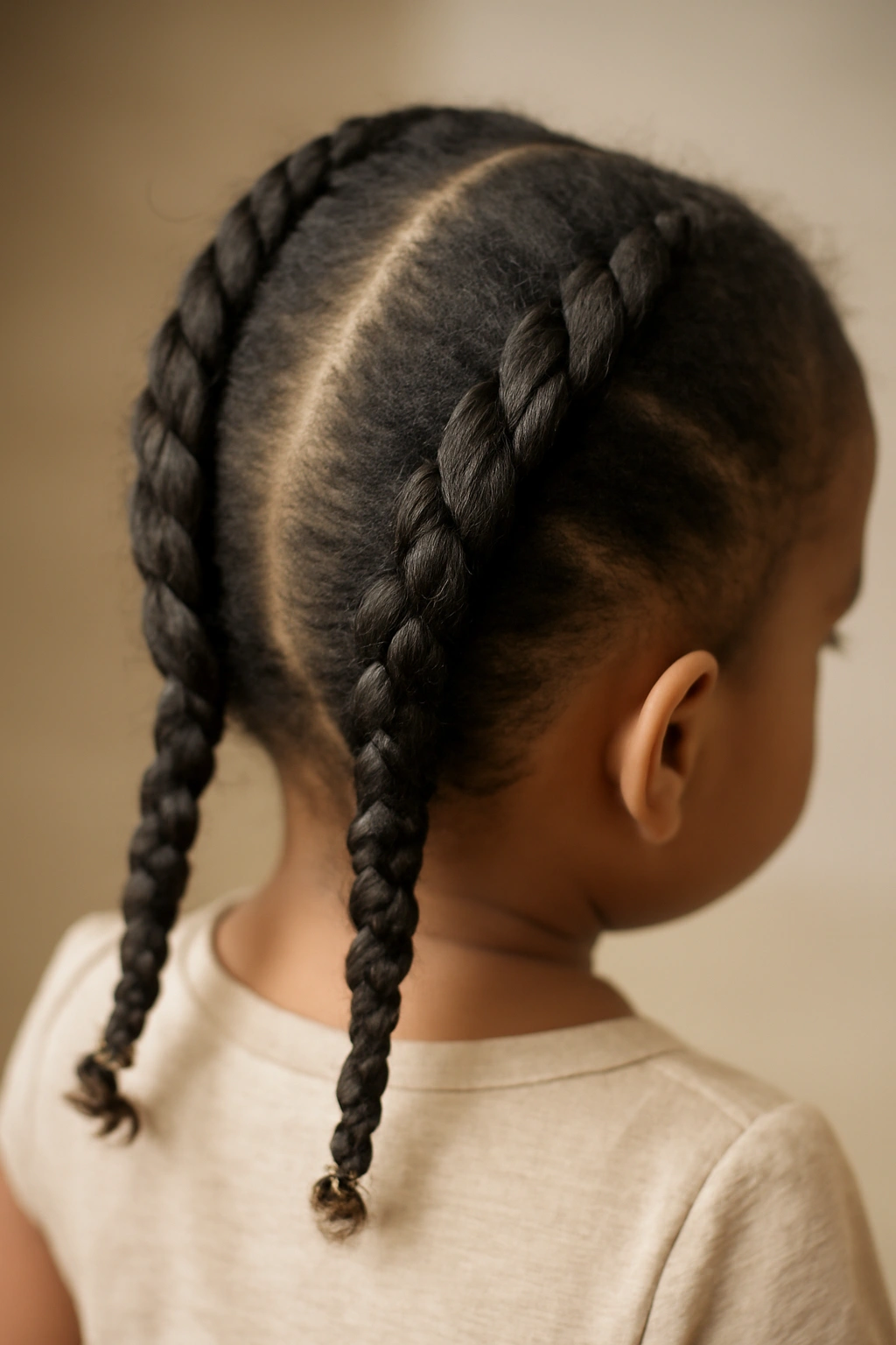 15 Adorable Natural Hair Braids for Toddlers 9 Two rope braids along the scalp forming a rope texture on a toddler