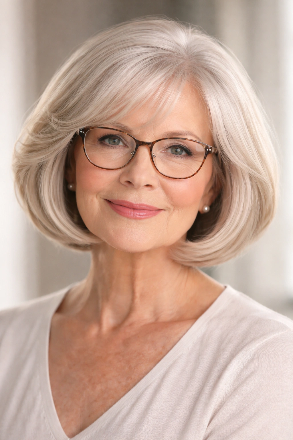 Portrait of a person with a soft rounded bob