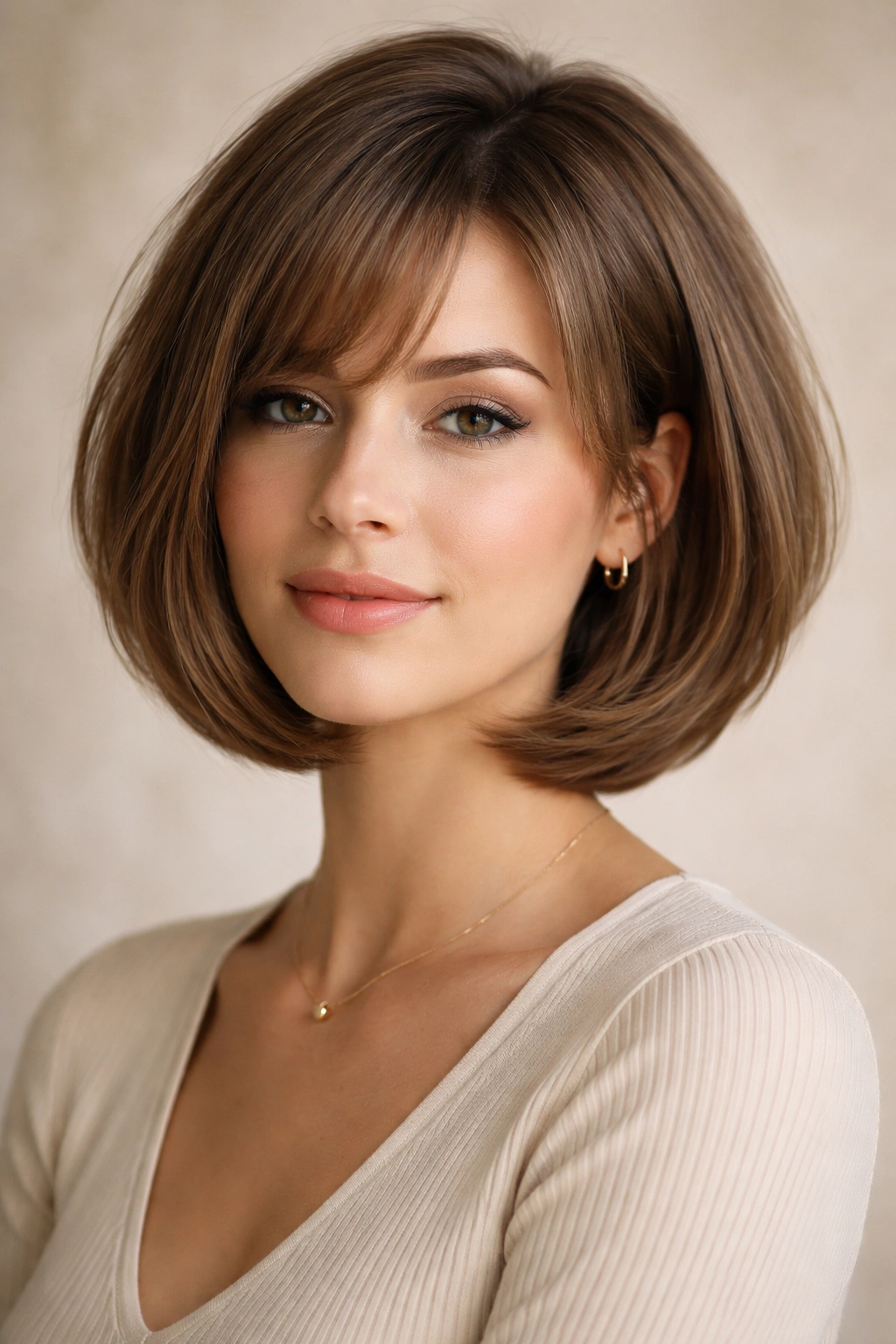 20 Long Face Haircuts Women Keep Requesting 5 Rounded bob with subtle internal layers for crown volume
