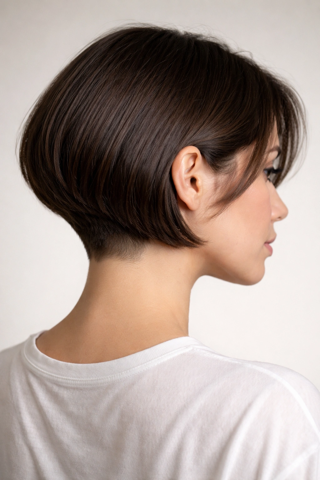 10 Shaved Bob Haircuts With An Effortless Edge 8 Soft rounded bob with back undercut visible at the nape