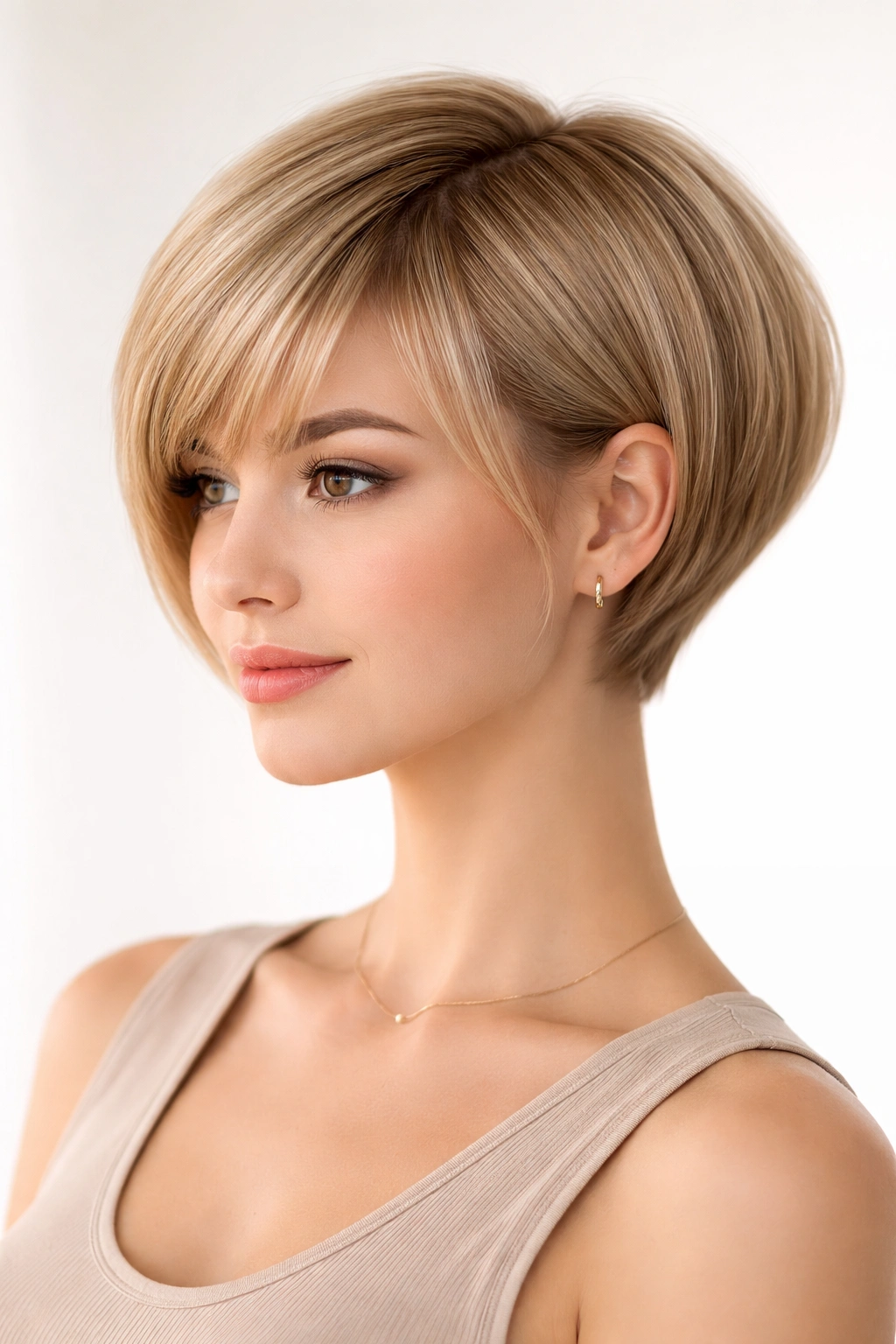 15 Short Bob Styles Sorted By Hair Texture 3 Rounded pixie-bob hybrid on fine straight hair emphasizing the crown shape.
