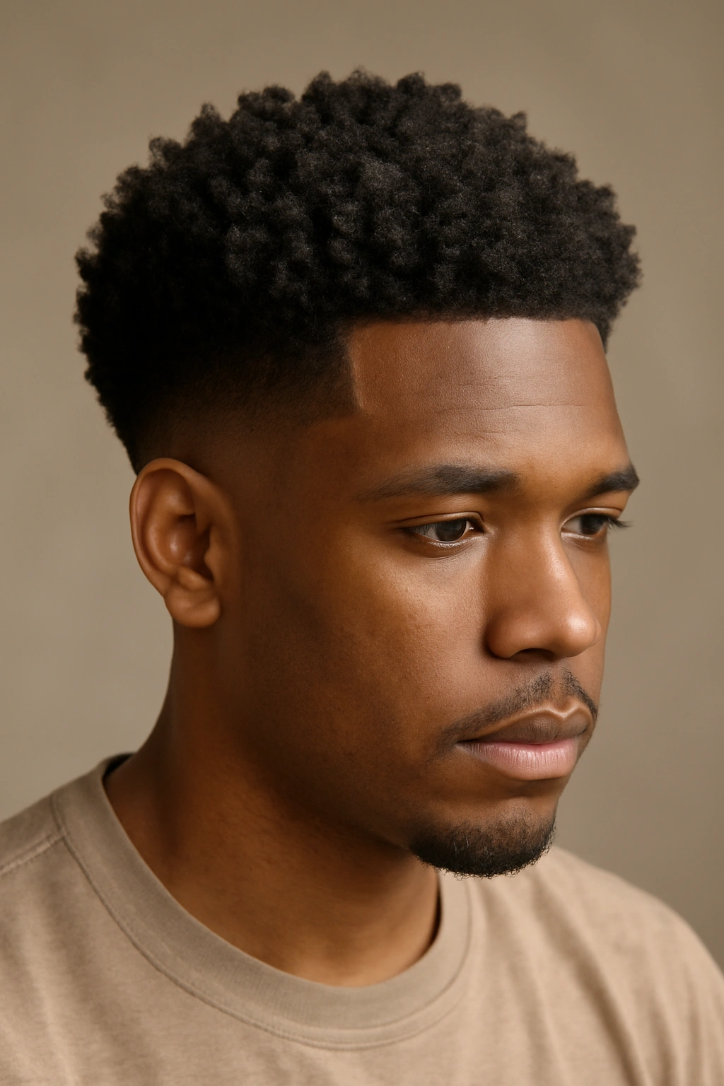 15 Tapered Cuts for Natural Hair Sorted by Curl Type 6 Rounded taper fade with minimal crown cutting on Type 4B coils
