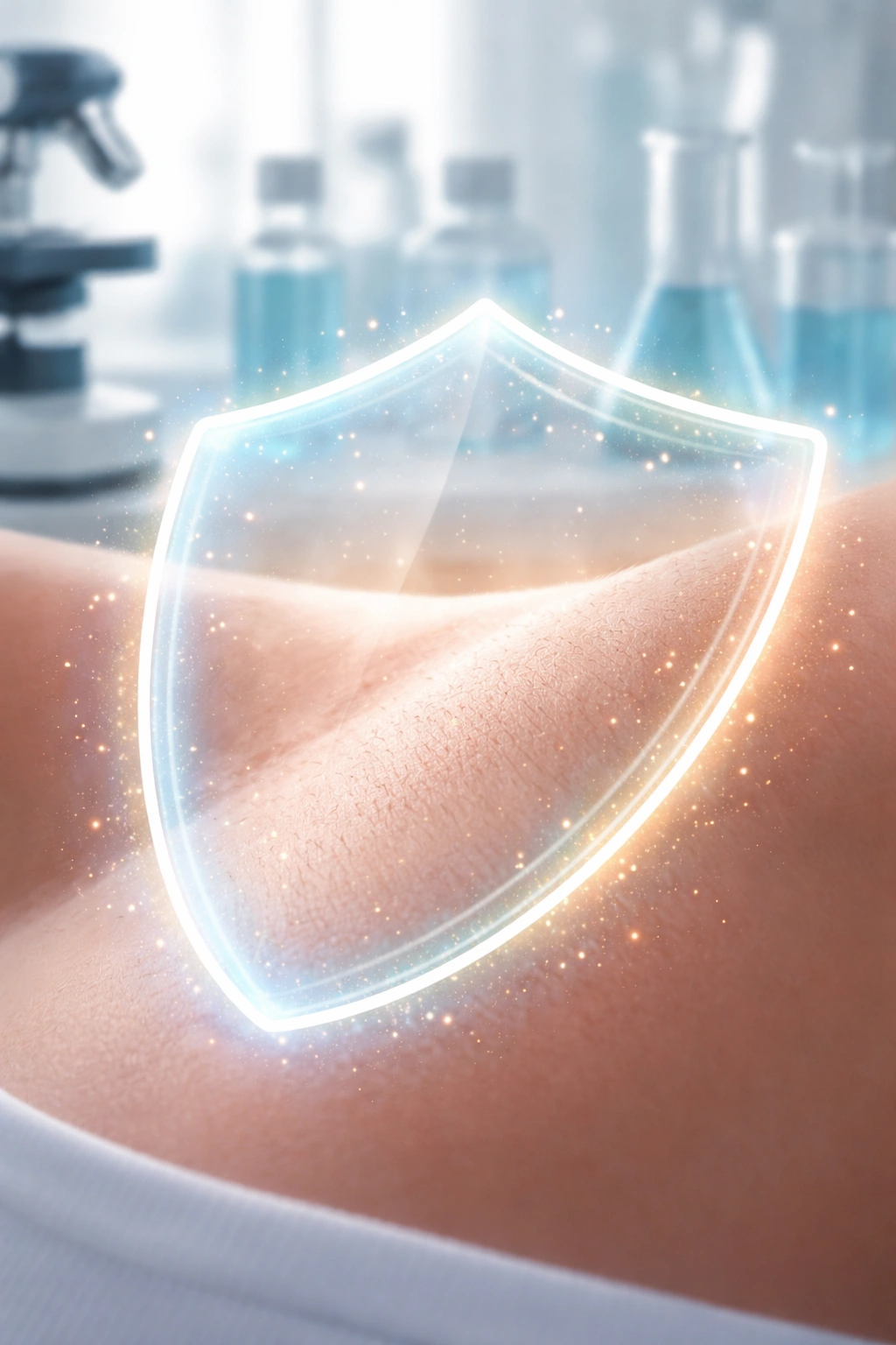 Abstract glow suggesting safety in laser research