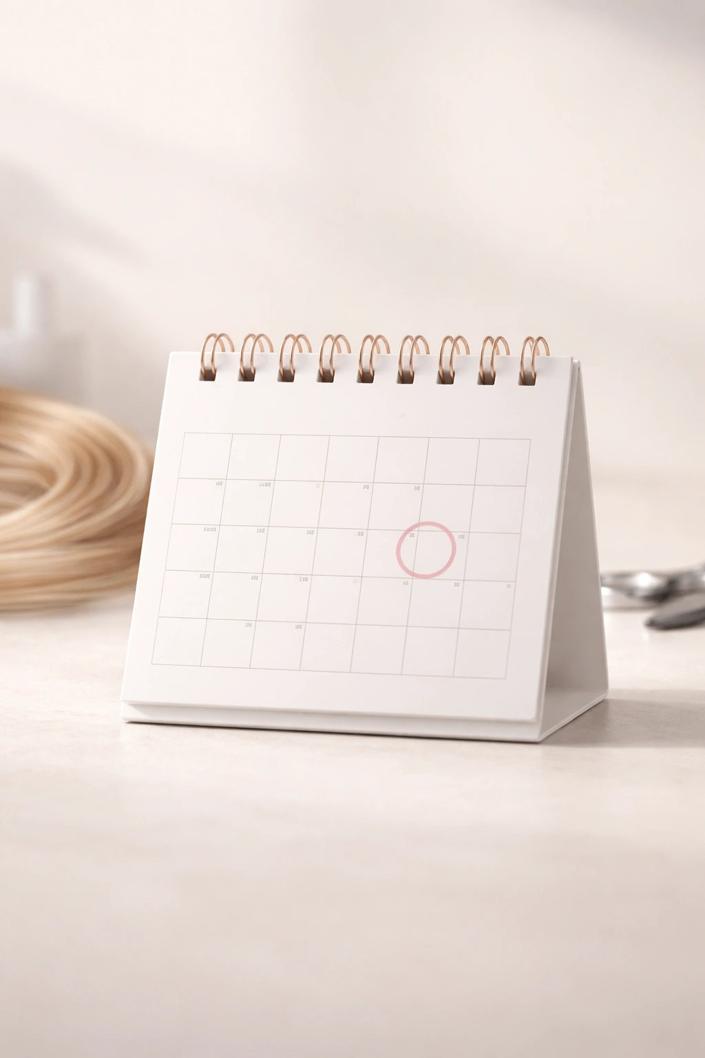 Minimal calendar icon representing salon visit scheduling