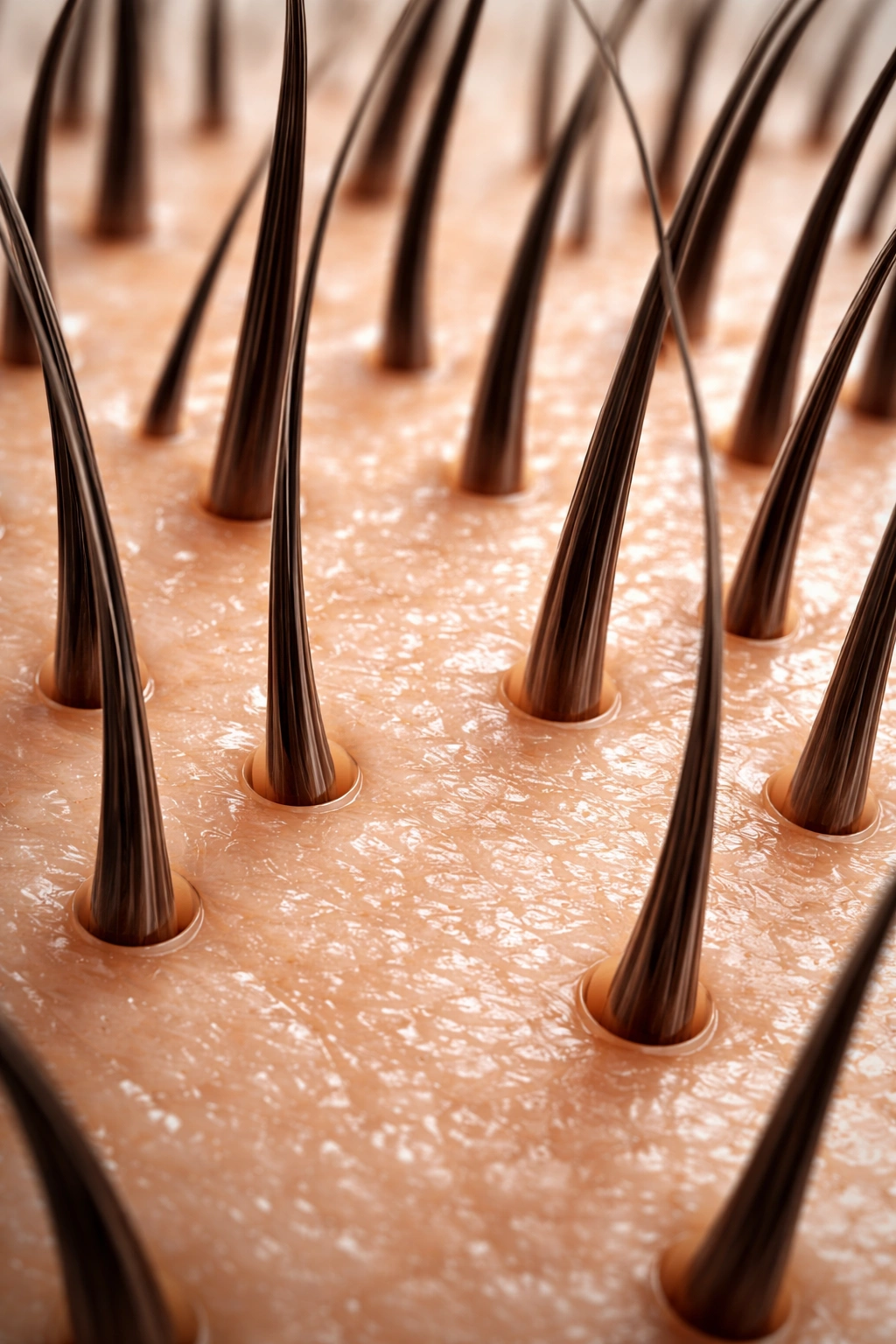 Healthy scalp close-up showing clear follicles