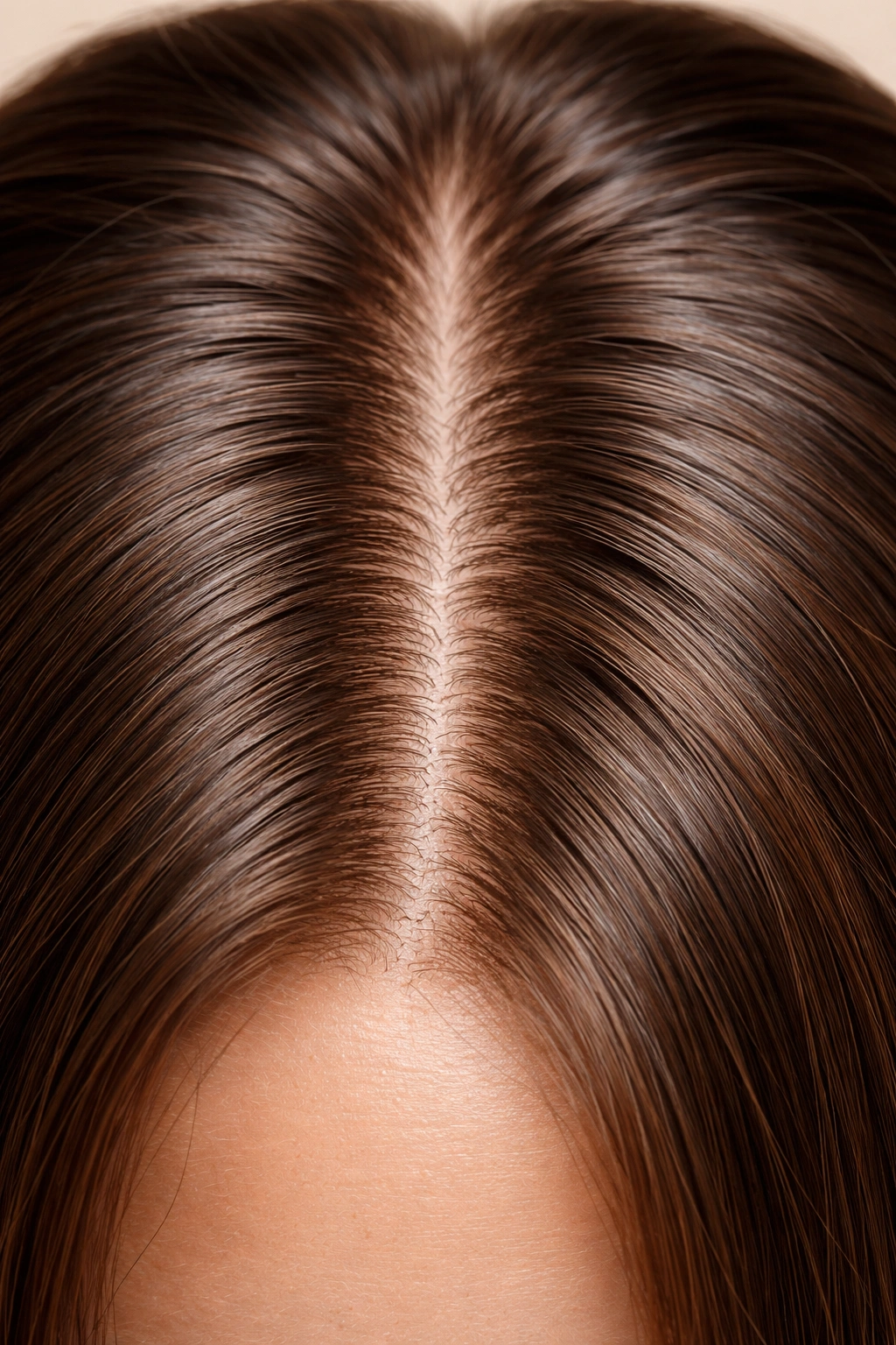 Close-up of healthy scalp with visible follicles