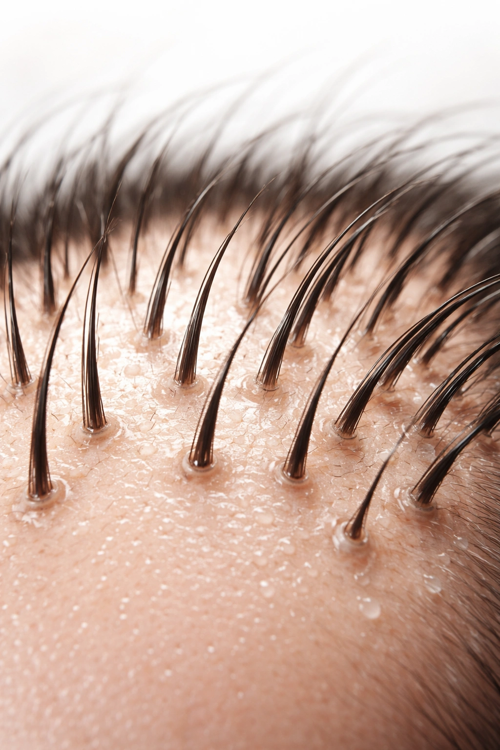 Healthy scalp close-up with visible follicles.