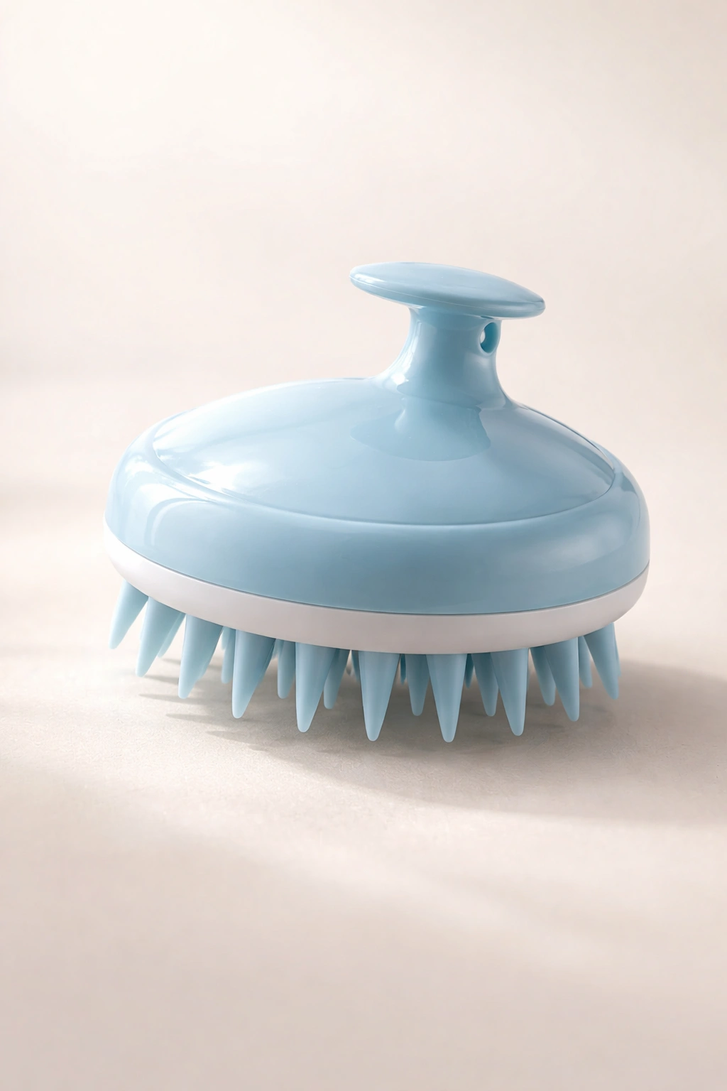 Silicone scalp massager with soft bristles