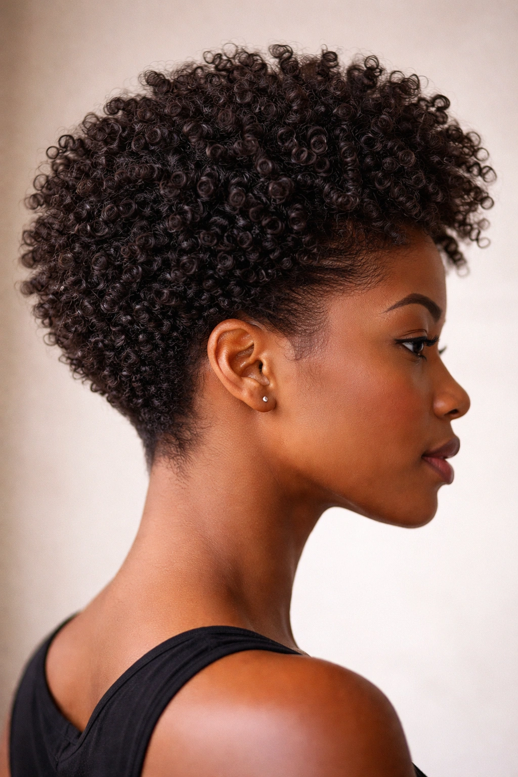12 Haircuts For Coily Hair That Hold Their Shape 11 Side-profile of sculpted coil blend with seamless transitions