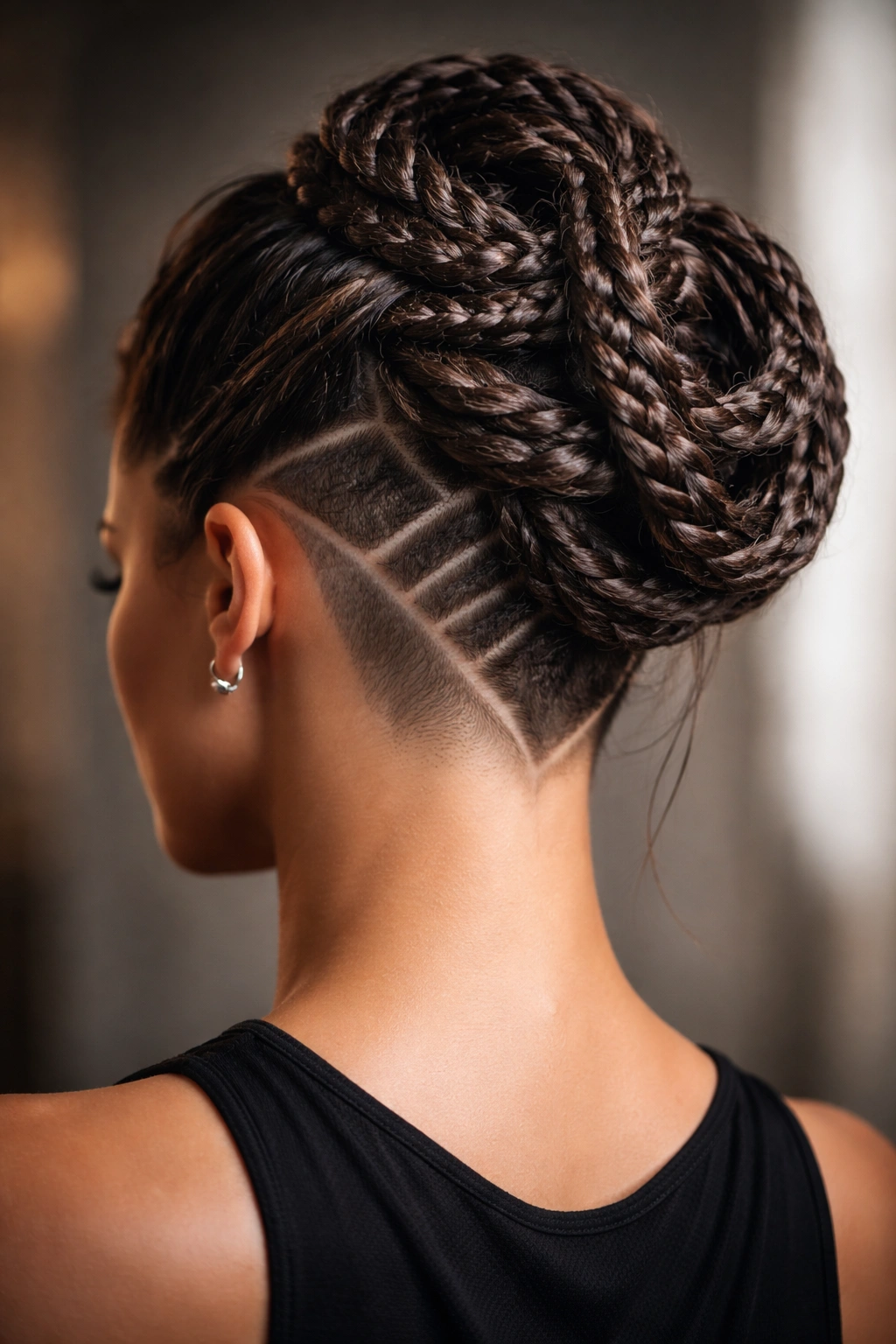 10 Braided Hairstyles With Shaved Sides For Women 10 Sculptural braided updo with exposed undercut