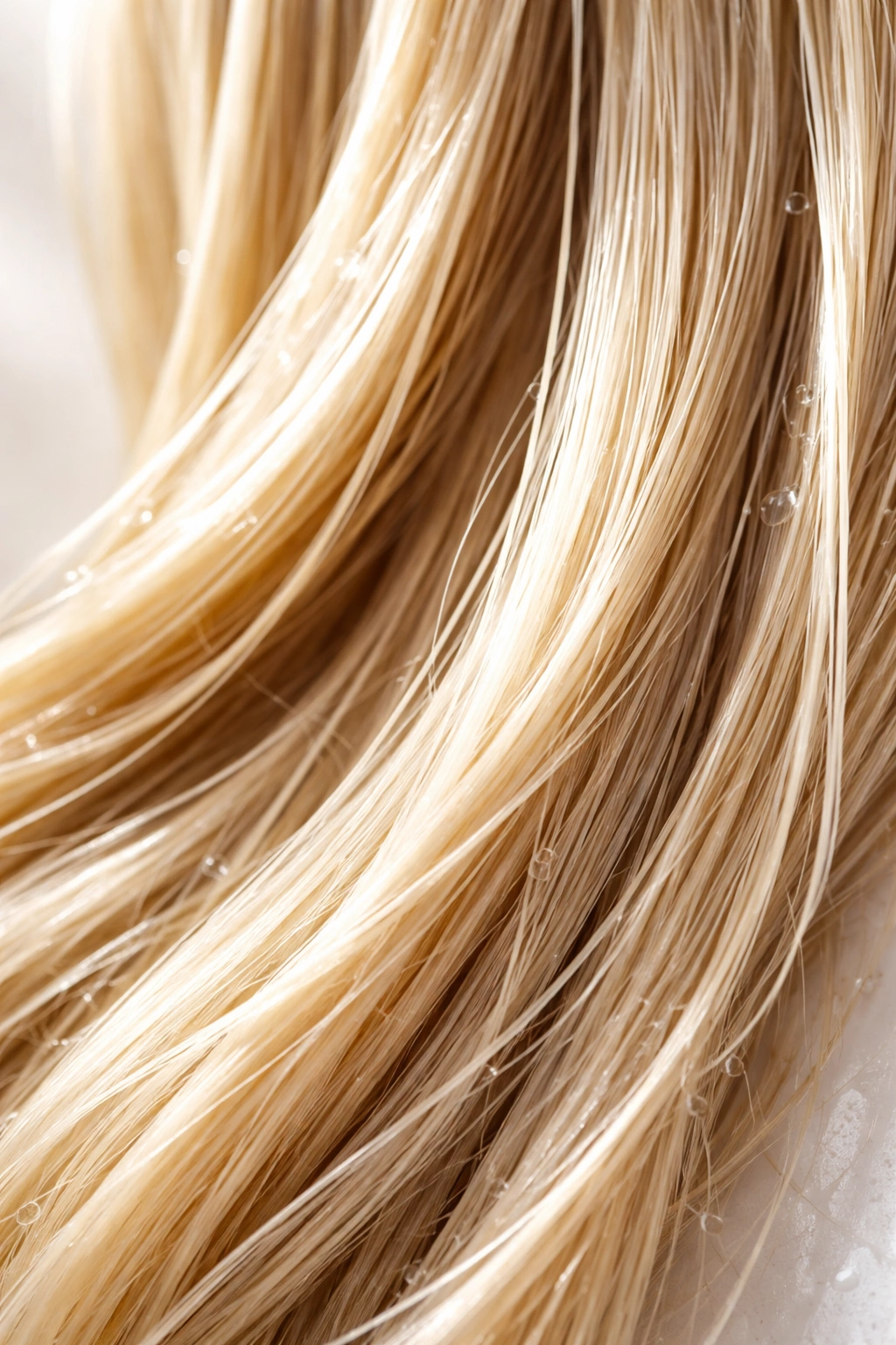 Close-up of clean freshly washed hair without oils